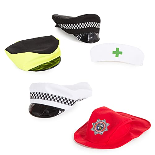 Pretend to Bee Set mit 5 Weichen Hüten, Berufskostüm für Kinder 18+ Monate (Polizist, Krankenschwester, Feuerwehrmann, Schulweghelfer) Pretend to Bee Set mit 5 Weichen Hüten, Berufskostüm für Kinder 18+ Monate (Polizist, Krankenschwester, Feuerwehrmann, Schulweghelfer) von Pretend to Bee