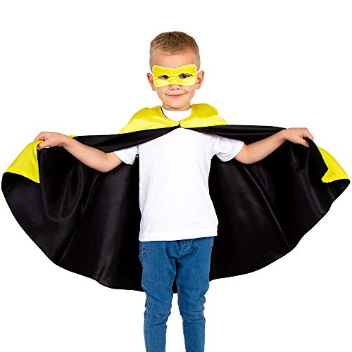 Pretend to Bee Superheldencape und MaskenSet Kostüm für Kinder, Unisex, Wendbar Gelb und Schwarz, 3-7 Jahre von Pretend to Bee