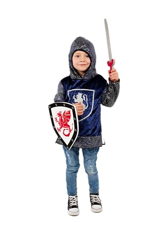 Pretend to Bee Royal Knight Bundle: Kostüm für Kinder, blau, 3–5 Jahre und mittelalterlicher Ritter – Zubehörset – Kostüm für Kinder/Kleinkinder – Schaumstoff und Schild, ab 18 Monaten von Pretend to Bee