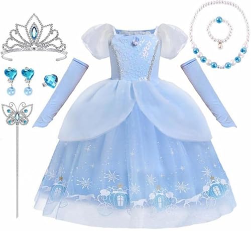 Aschenputtel Kleid für Mädchen, Prinzessin Verkleidung Kostüm für Mädchen Geburtstag/Party/Funfair/Halloween, Alter 3-4 Jahre von Pretty Princess