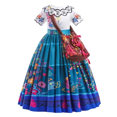 Mirabel Kostüm für Mädchen, Deluxe Prinzessin Verkleidung Kostüme für Party Cosplay Sommer Cartoon Outfit Geburtstag Halloween Verkleiden Alter 4-5 Jahre von Pretty Princess