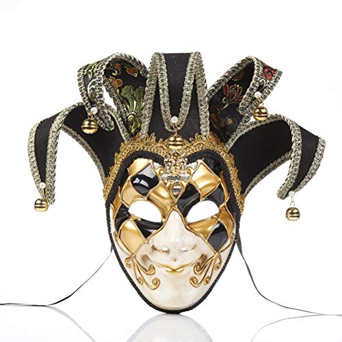 Prevessel Vollgesichtsmaske für Herren, Narrenmaske, Vintage-Maske, venezianische Karnevalsmaske, Halloween-Party von Prevessel
