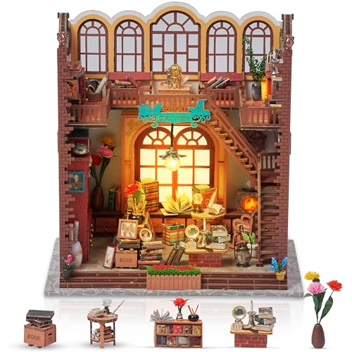 Prextex DIY Book Nook Kit – Verzauberte Miniatur-Buchhandlung für Erwachsene und Kinder – Echtholz – mehrfarbige Basteldekoration – 387 Teile – ideales Geschenk für Buchliebhaber und Bastler – von Prextex