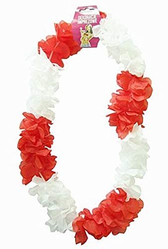 Prezer Hawaiikette große Blumen rot/weiß von Prezer