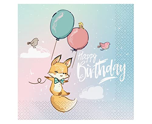 Prezer Süßer Fuchs Happy Birthday 20 Servietten von Prezer