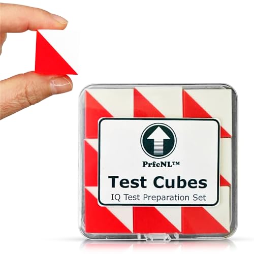 PrfcNL IQ-Testwürfel (rot und weiß) – 9 Kohs-Würfel, Übung für Block Design Test, WAIS IV und WISC V Tests von PrfcNL