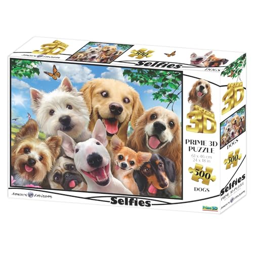 Prime 3D - Selfies Hund - 500 Teile Erwachsene Puzzle von Prime 3D
