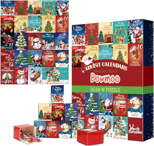 Adventskalender 2024,Weihnachtspuzzles 1000 Stücke, 24-Tage Weihnachts Countdown Kalender Familienfeier Puzzle Spiel, Kinder von Primepixell