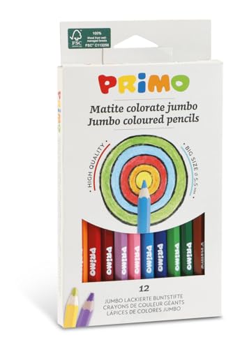 PRIMO 510MAXI12E Colored Pencils for Kids Jumbo Buntstifte von Primo