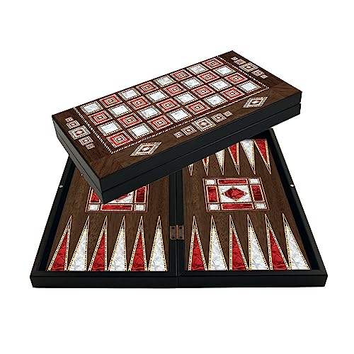 PrimoGames Deluxe Holz Backgammon Set XXL - 50x48 cm - inklusive Schachbrett (Cairo XXL) von PrimoGames