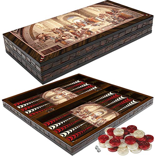 Deluxe Holz Backgammon Set im XXL Format 50x50 cm (PLATON) von PrimoLiving