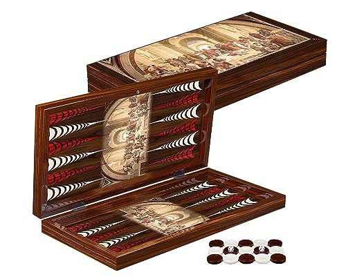 PrimoLiving Deluxe Holz Backgammon Spielset Platon XL – 41 x 41,5 cm von PrimoLiving