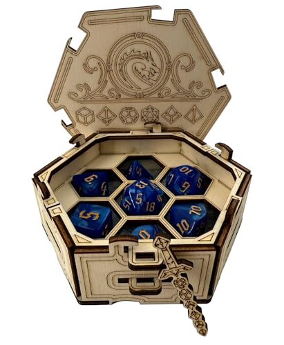 Printable Adventure DND Würfelbox mit Würfelset – Hexagon Holzbox mit Gravur & Filzeinlage – Dice Tabletop Aufbewahrung & Würfelschale – RPG Zubehör für Tabletop Spieler Printable Adventure DND Würfelbox mit Würfelset – Hexagon Holzbox mit Gravur & Filzeinlage – Dice Tabletop Aufbewahrung & Würfelschale – RPG Zubehör für Tabletop Spieler von Printable Adventure