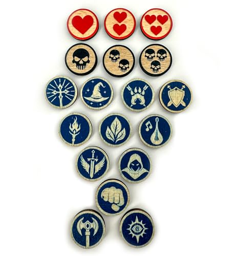 Printable Adventure Lasergravierte DND Helden-Token aus Holz – 18 Bunte Battlemap Marker für alle Klassen & Death Saves – Dungeons and Dragons Tabletop Zubehör Printable Adventure Lasergravierte DND Helden-Token aus Holz – 18 Bunte Battlemap Marker für alle Klassen & Death Saves – Dungeons and Dragons Tabletop Zubehör von Printable Adventure
