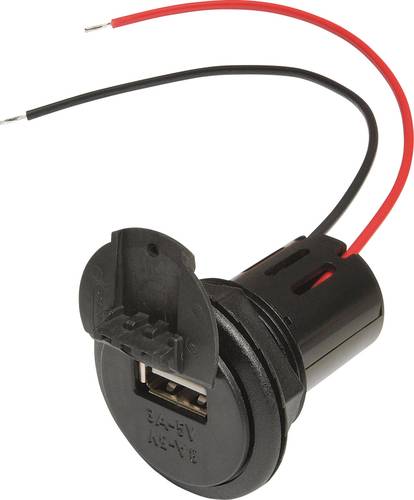 ProCar Power USB Einbausteckdose mit Deckel Belastbarkeit Strom max.=3A Passend für (Details) USB-A von ProCar