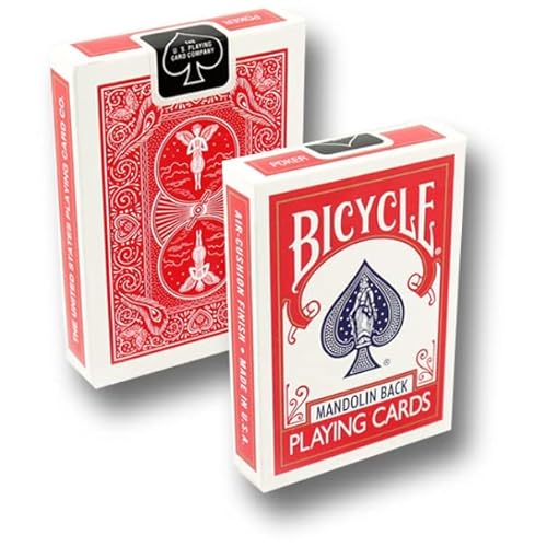 Bicycle Svengali Deck ROT, Zauberkarten mit Mandolin Back inkl. Online-Instruktionen, Gaff Deck für Kartentricks Lernen, Coole Zaubertricks mit Kartendecks, Mental Magic Pokerkarten Gimmick von ProTriXX