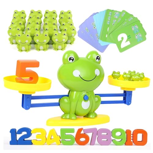 Lernspielzeug Mathe-Spiel, Zählen und Rechnen Lernen Frosch Lernspielzeug, Spielzeug für Kinder mit Waage und Zubehör, Lernspiele Kinderspielzeug Geschenk für Jungen Mädchen ab 3 Jahre von Probuk