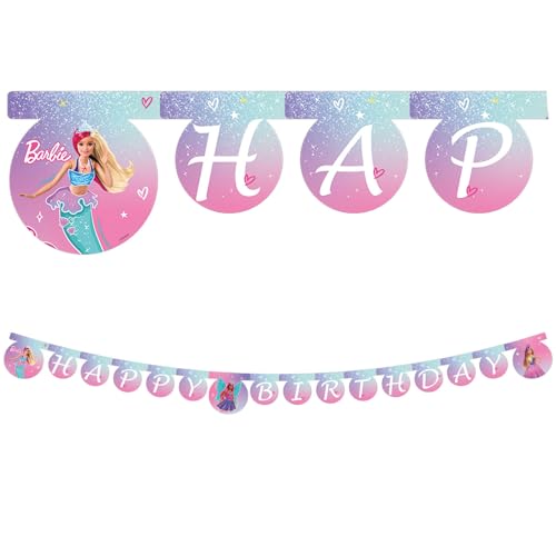 Barbie FSC Papier Party Brief Happy Birthday Banner von Procos