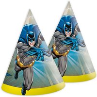 Batman Partyhüte aus Pappe, im 6er Pack von Procos