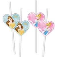 Disney Princess Trinkhalme, aus Papier, 4 Stk., Belle&Cinderella Motiv von Procos