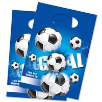 Fußball Geschenktüten 6 Stk., Folie, mit Aufdruck GOAL und Fußbällen von Procos