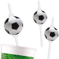 Fußball Trinkhalme mit Motiv, 4er Pack, Pappe von Procos