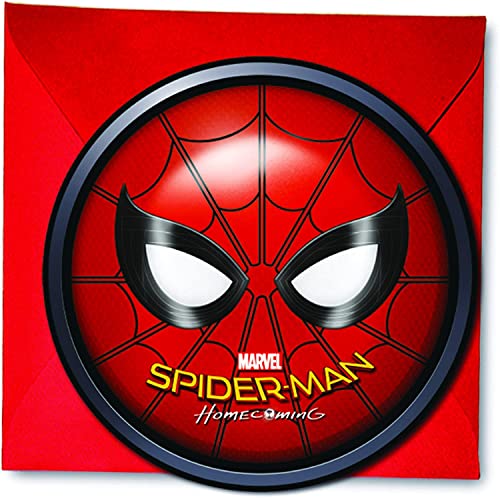 Spidermans Heimkehr, gestanzte Party-Einladungen und Umschläge, 6 Stück von Marvel
