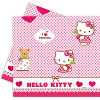 Hello Kitty Hearts Tischdecke, 120x180cm, abwischbare Kunststofffolie von Procos