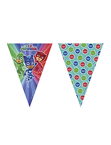 Procos 88636 - Flaggenbanner PJ Masks, 9 Fahnen, Girlande aus Kunststoff von Procos