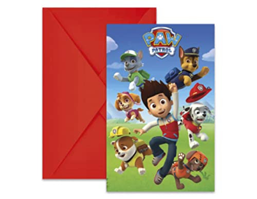 Procos,81370,PR89441 AA8Einladungen inPaw Patrol Umschlag,einsatzbereit, 6 Stück von Procos