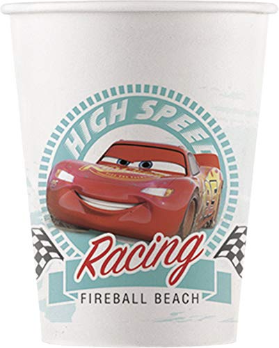 Procos 10067729 90817 - Pappbecher 200ml, 8 Stück, Disney Cars, kompostierbar von Procos