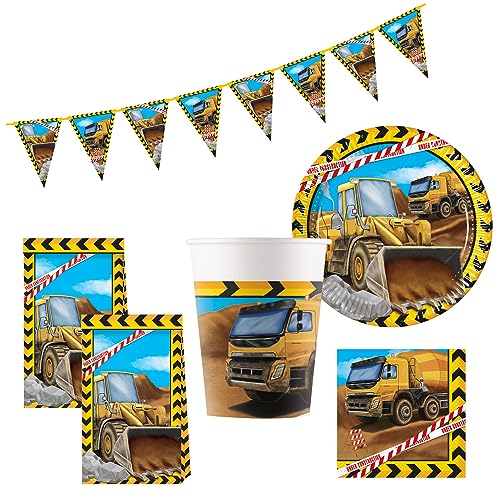 Procos - Baustellen Geburtstagsdeko, 45-Teilig, für Kindergeburtstag mit Einweg Partygeschirr und Party Deko Procos - Baustellen Geburtstagsdeko, 45-Teilig, für Kindergeburtstag mit Einweg Partygeschirr und Party Deko von Procos