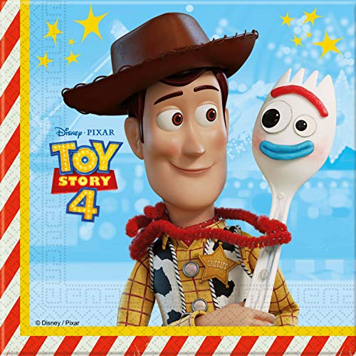 Procos 26960 90872 - ServiettenToy Story 4, 20 Stück, Größe 33 x 33 cm, Mundtuch, Kindergeburtstag, Partygeschirr, Tischdekoration von Procos