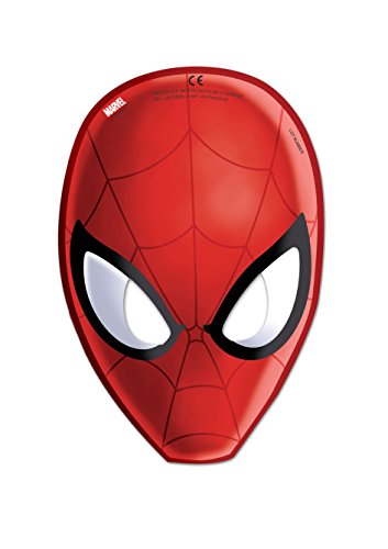 Procos 85179 Ultimate Spider Man Kartenmaske, 6 Stück, rot von Disney