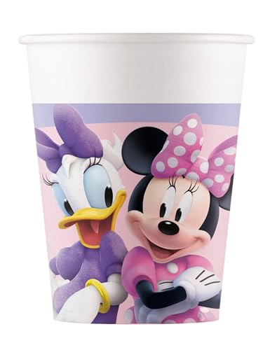 Procos FSC Disney Minnie Junior Pappbecher (200ml) 8 Stück Folat 93831P Trinkbecher Papier Mouse 200ml-8, Pink von Procos