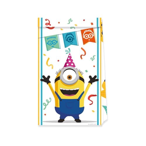 Procos Folat 92138P Kleine Tüten FSC Minions-4 Stück, Mehrfarben von Procos