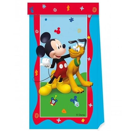 Procos Folat 93828P Partytüten FSC 4 Stück-Kindergeburtstag Mitgebsel Tüten Mouse Geburtstagsfeier zubehör Wiederverwendbare Kinder Mickey Party Boxen, Mehrfarben von Procos