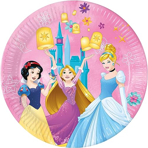 Procos Folat 93847P Einwegteller Papier FSC Princess 23cm-8 Stück, Mehrfarben von Procos