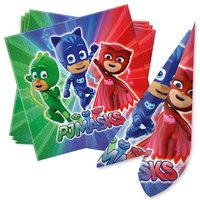 Pyjamahelden Servietten für PJ Masks Geburtstag, 20 Stk., 33x33cm von Procos