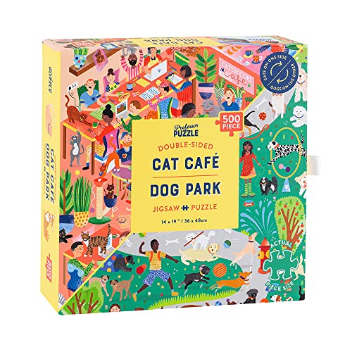 Cat Cafe & Dog Park Doppelseitiges Puzzle 500 Teile von Professor PUZZLE