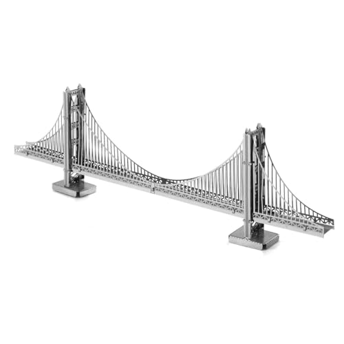 Fascinations MMS001 - Metal Earth 502560 - Golden Gate Bridge, lasergeschnittener 3D-Konstruktionsbausatz, 1 Metallplatine, ab 14 Jahren von Professor PUZZLE