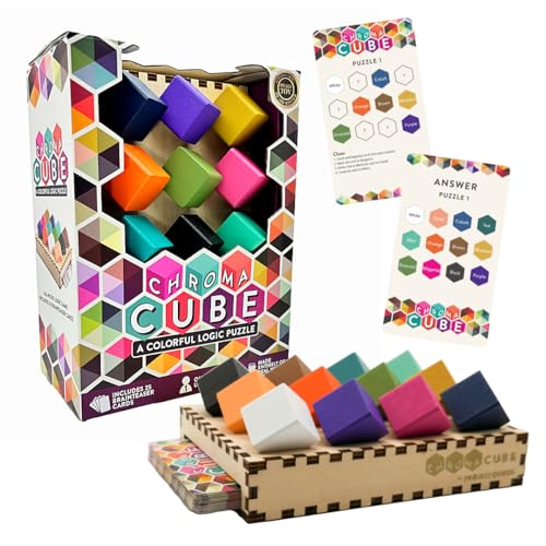 Project Genius, Art Chroma Cube - Pädagogisches Holzpuzzle 3D Puzzle, Brain Teaser Puzzle, Holzpuzzle von Project Genius