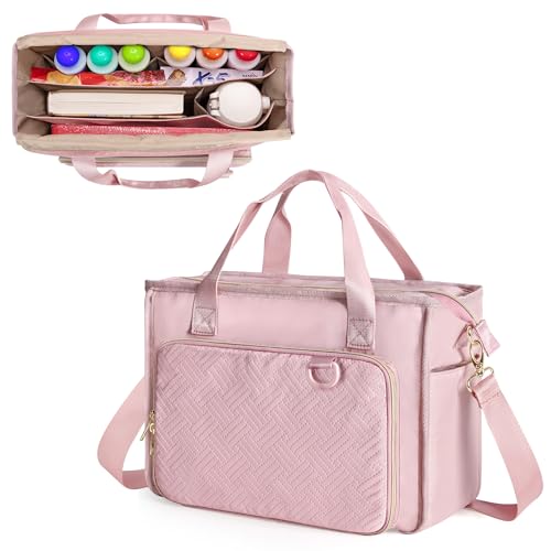 Prokva Bingo-Tragetasche mit Taschen für Bingo-Spiele, Tragbare Bingo-Dabber-Tasche für Bingo-Zubehör, Rosa (Nur Leere Tasche) von Prokva