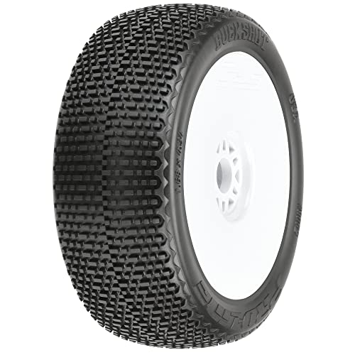 1/8 Buck Shot M3 Front/Rear Buggy Tires Mounted 17mm White (2) von Pro-Line