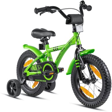 PROMETHEUS BICYCLES® Kinderfahrrad 14 mit Stützräder, grün-schwarz von Prometheus Bicycles