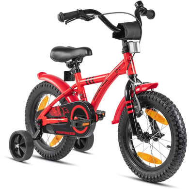 PROMETHEUS BICYCLES® Kinderfahrrad 14 mit Stützräder, rot-schwarz von Prometheus Bicycles