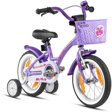 PROMETHEUS BICYCLES® Kinderfahrrad 14 , Violett-Weiß mit Stützrädern von Prometheus Bicycles