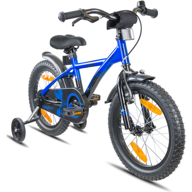 PROMETHEUS BICYCLES® Kinderfahrrad 16, Blau Schwarz mit Stützrädern von Prometheus Bicycles