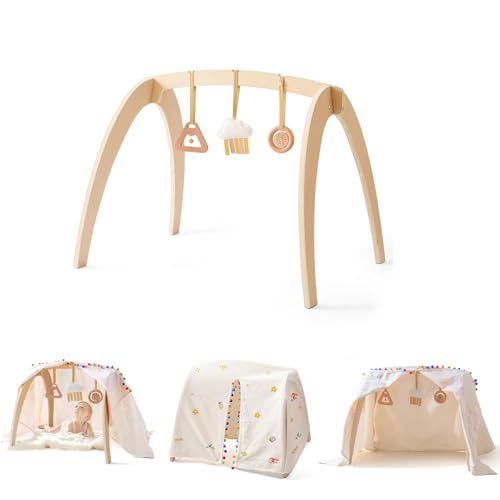 Promise Babe Spielbogen Baby Holz Set Cloud Pendant Tent Spieltrapez Holz Set Baby Mobile Holz Holzspielzeug Baby Activity Center Baby Gym von Promise Babe