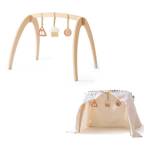 Promise Babe Spielbogen Baby Holz Set Cloud Pendant Tent Spieltrapez Holz Set Baby Mobile Holz Holzspielzeug Baby Activity Center Baby Gym von Promise Babe